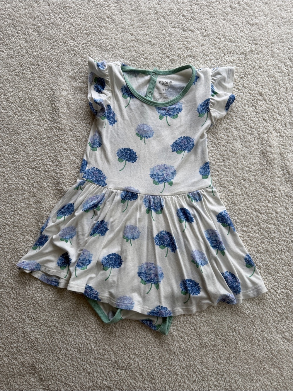 Kyte Baby Twirl Bodysuit Dress - Hydrangea - 4T - Worn Once!
